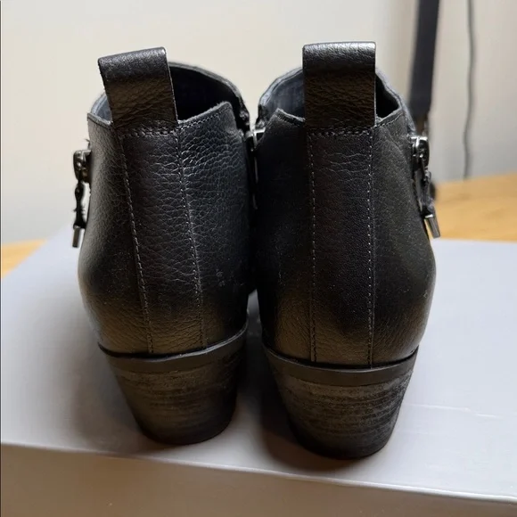 Vionic Black Leather double Side-Zip Booties - Picture 5 of 10